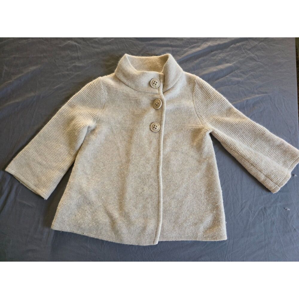 Kenar Oatmeal Wool Angora Blend Asymmetrical Button Sweater - Women's Size S